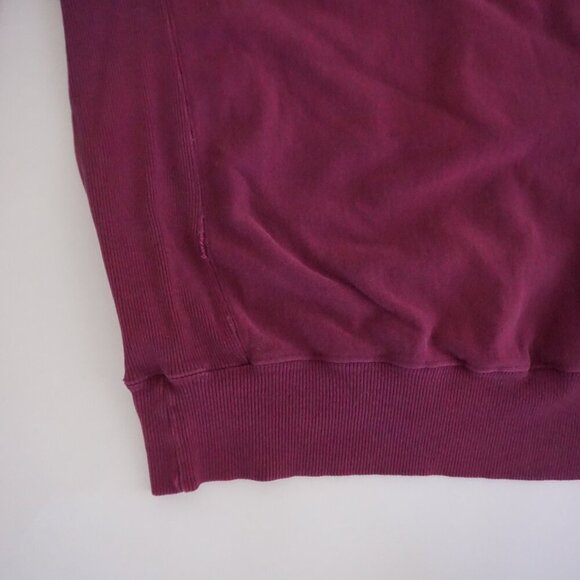 Vintage '90s Maroon 100% Cotton Blank Boxy Fit Crewneck Sweater XL - Picture 6 of 9